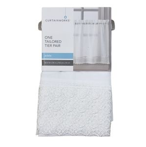 Curtainworks Adele One Tailored Tier Pair 56" x 36"